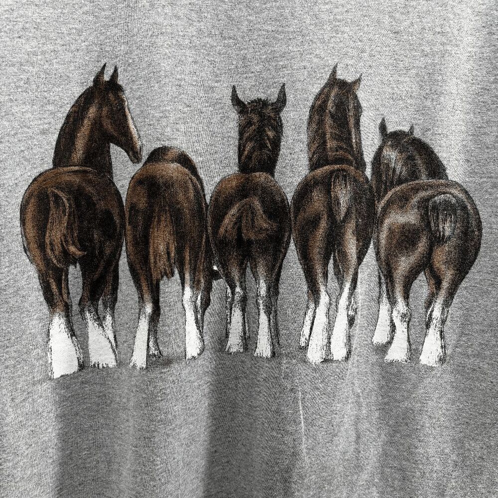 Vintage Ft Collins Colorado Shirt 2-Sided Clydesdale Horses 90s Budweiser Size M - Picture 5 of 5